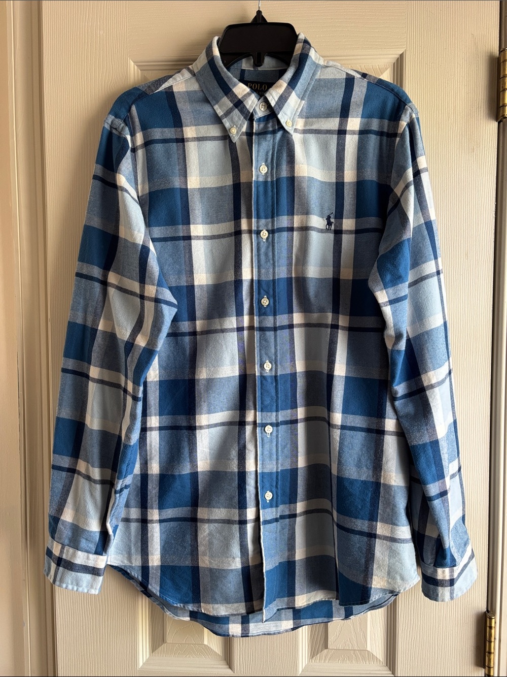 Polo Ralph Lauren Classic Fit Long Sleeve Button Up Blue Plaid